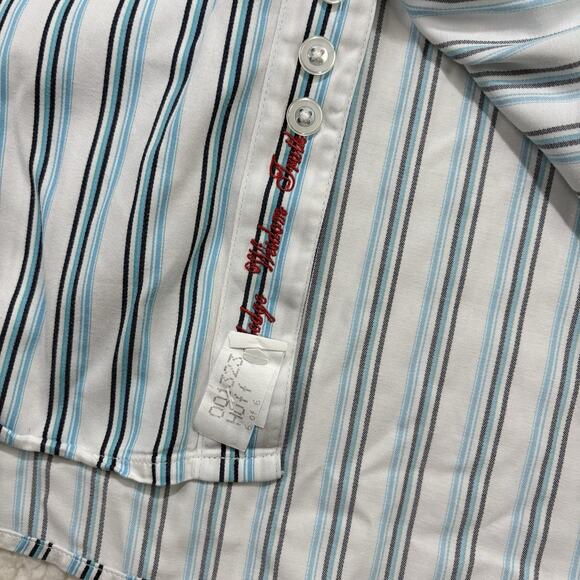 Robert Graham Dress Shirt Mens XXL 2XL Blue Striped Colorful Flip Cuff Button Up - Picture 3 of 7